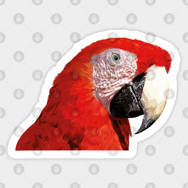 The scarlet macaw (Ara macao) Sticker by obscurite